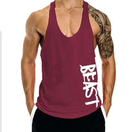 Men's gymwear- Beast Print Fitness Muscle Shirt - BelleHarris