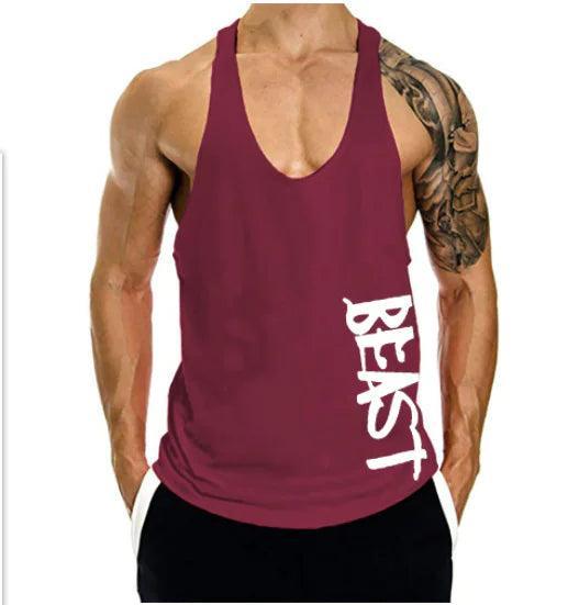 Men's gymwear- Beast Print Fitness Muscle Shirt - BelleHarris