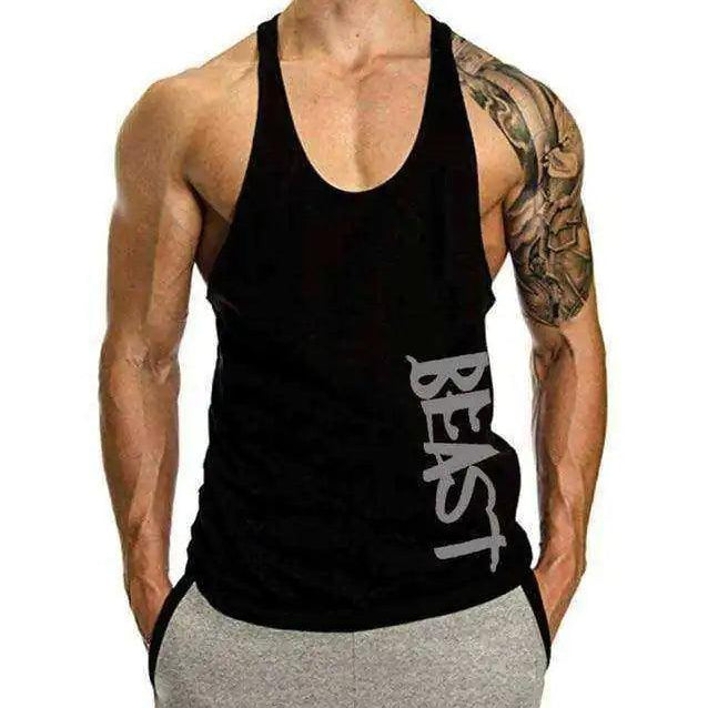 Men's gymwear- Beast Print Fitness Muscle Shirt - BelleHarris