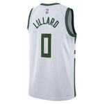 Men's Milwaukee Bucks Damian Lillard White Jersey - BelleHarris