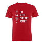 Men's quality cotton Tshirts. 100% Cotton T Shirt Eat Sleep ChatGPT Repeat - BelleHarris