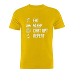 Men's quality cotton Tshirts. 100% Cotton T Shirt Eat Sleep ChatGPT Repeat - BelleHarris