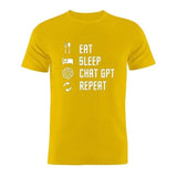 Men's quality cotton Tshirts. 100% Cotton T Shirt Eat Sleep ChatGPT Repeat - BelleHarris