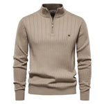 Men's slimfit sweater- AutumnGlow ZipPulse Sweaters - BelleHarris