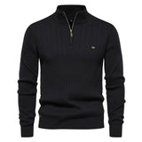 Men's slimfit sweater- AutumnGlow ZipPulse Sweaters - BelleHarris