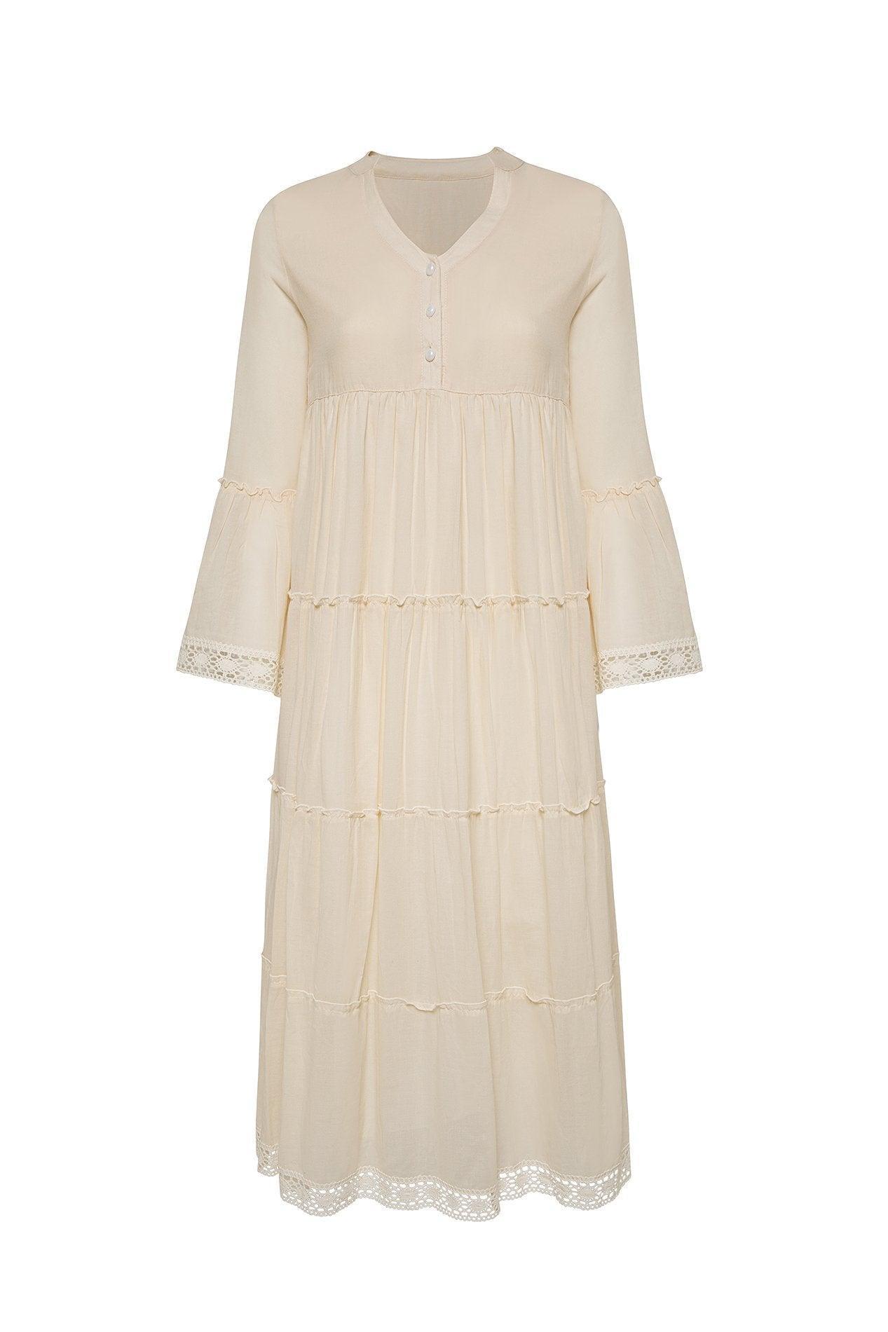 MIKA MAXI DRESS - NATURAL - BelleHarris