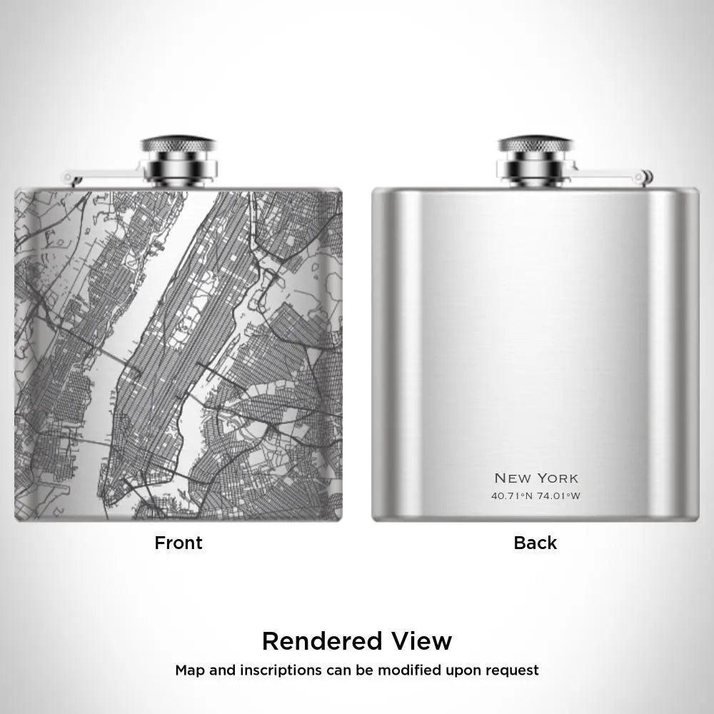 New York - New York Map Hip Flask - BelleHarris