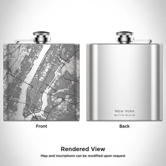 New York - New York Map Hip Flask - BelleHarris
