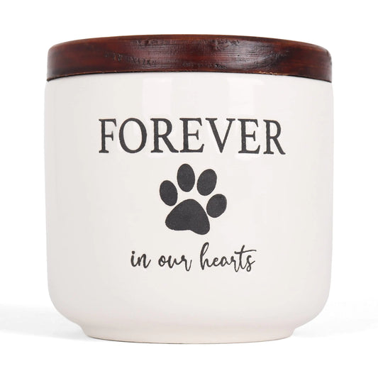 Milltown Merchants Ceramic Pet Urn - Paw Print Dog Urns for Ashes - Pet Urns for Cats & Dogs - Dog Ashes Keepsake - Pet Cremation Box - Urn for Dog Ashes (20 lb)