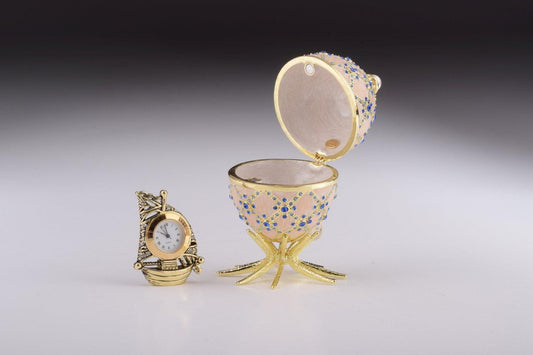 Pink Faberge Egg with Clock Inside - BelleHarris