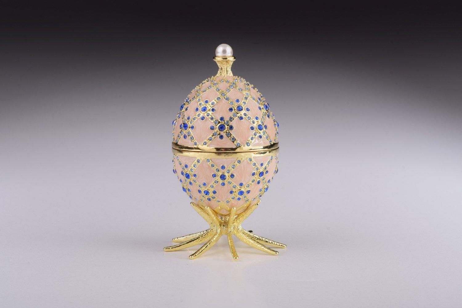 Pink Faberge Egg with Clock Inside - BelleHarris