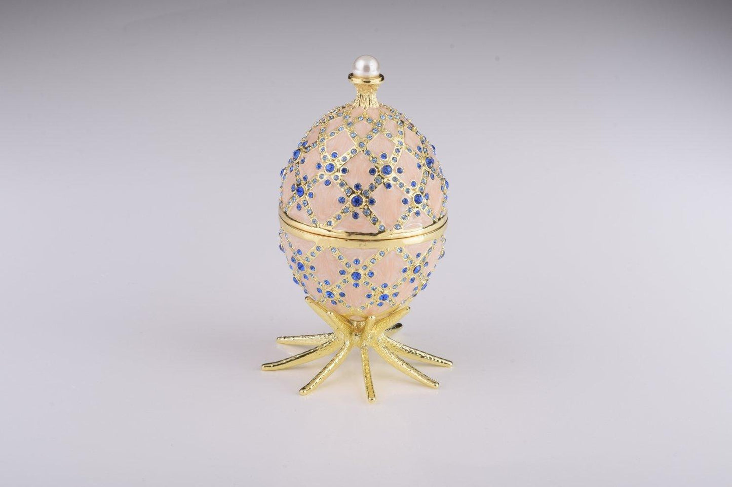 Pink Faberge Egg with Clock Inside - BelleHarris