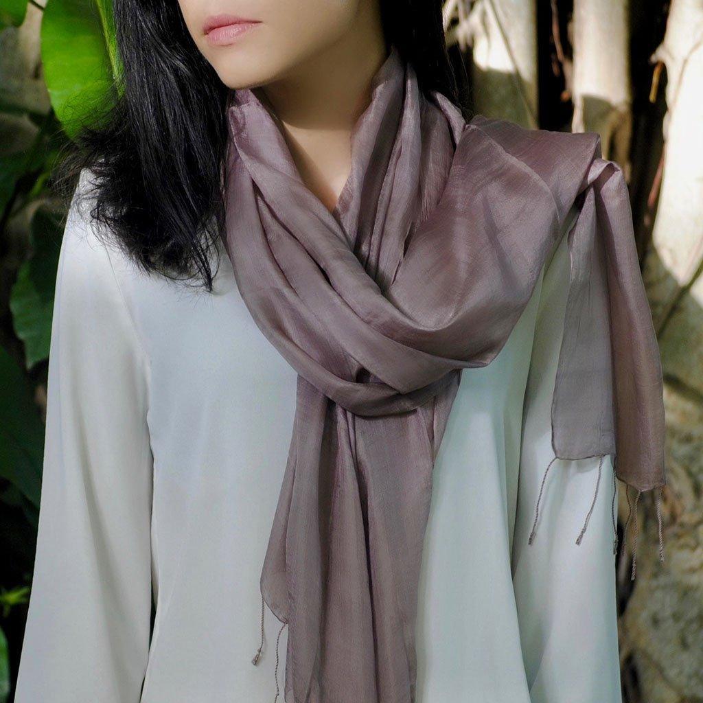 Plum Khmer Silk Scarf - BelleHarris