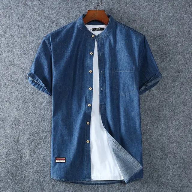 Plus Size Denim Shirt Men - BelleHarris