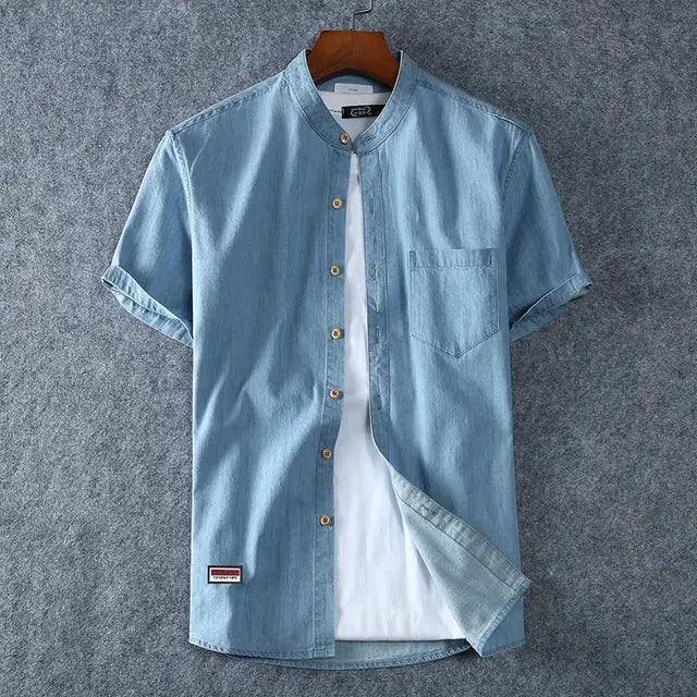 Plus Size Denim Shirt Men - BelleHarris