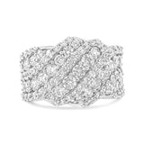 Quality luxury rings- 10K Yellow Gold 3.00 Cttw Diamond Multi Row Cluster Band Ring (I-J Color, I3 Clarity) - BelleHarris