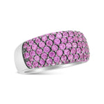 Quality luxury rings- 18K White Gold and Black Rhodium Multi Row Pink Sapphire Classic Band Ring - BelleHarris