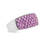 Quality luxury rings- 18K White Gold and Black Rhodium Multi Row Pink Sapphire Classic Band Ring - BelleHarris