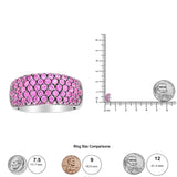 Quality luxury rings- 18K White Gold and Black Rhodium Multi Row Pink Sapphire Classic Band Ring - BelleHarris