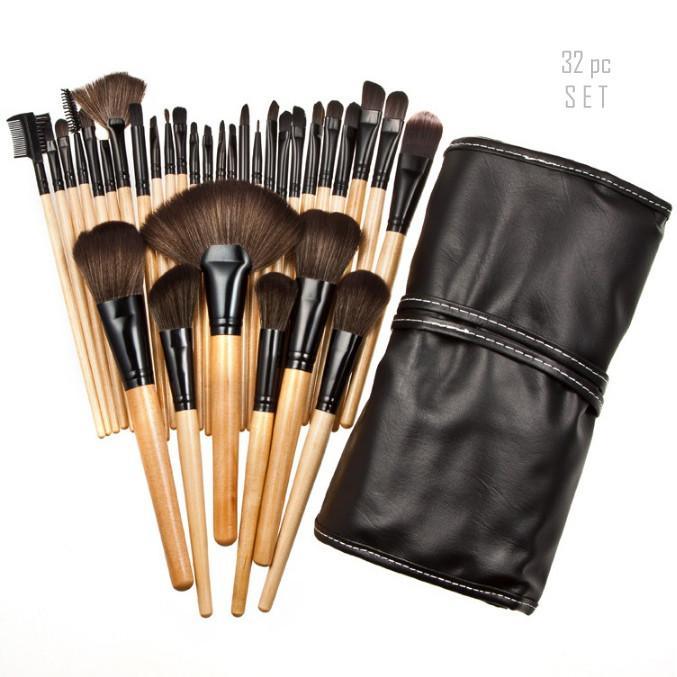 Sculptor 32 Piece High Quality Wooden Makeup Brush Set - BelleHarris