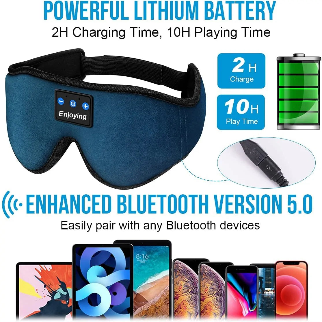 Sleep Headphones 3D Bluetooth 5.0 Headband - BelleHarris