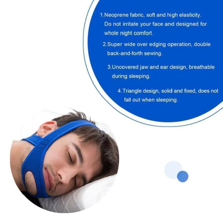 Snore Stop Anti Snoring Chin Strap Sleep Apnea Belt Snoreless Sleep Jaw Solution - BelleHarris