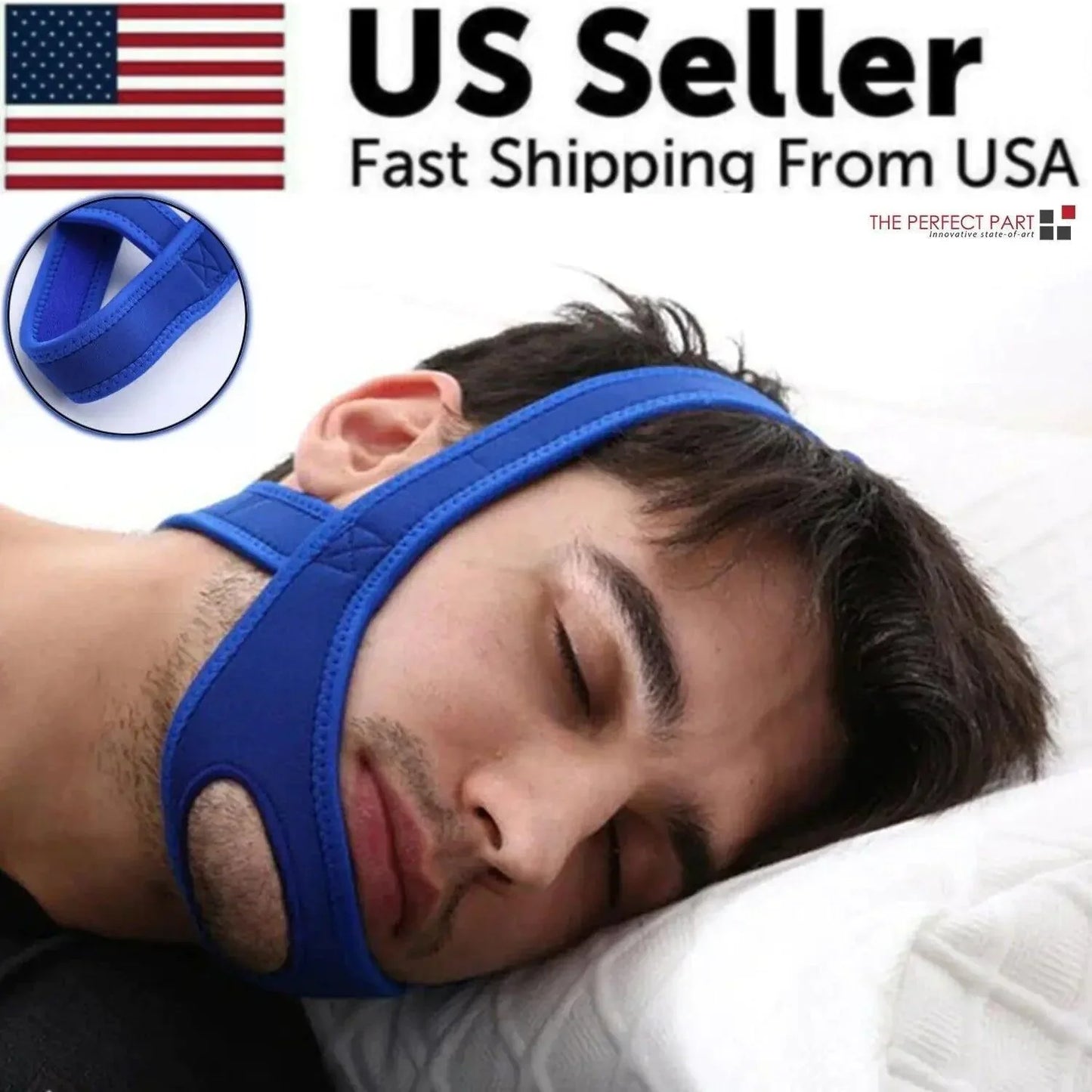 Snore Stop Anti Snoring Chin Strap Sleep Apnea Belt Snoreless Sleep Jaw Solution - BelleHarris