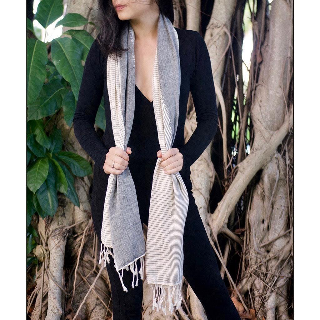 Striped Organic Cotton Scarf - BelleHarris