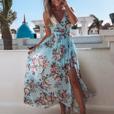 Summer Chiffon Dress Sexy Deep V-neck Party Dress - BelleHarris