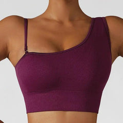 Summer Sexy Oblique Shoulder Yoga Clothes Tops - BelleHarris