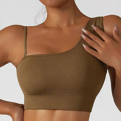 Summer Sexy Oblique Shoulder Yoga Clothes Tops - BelleHarris