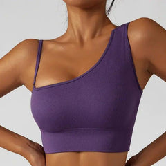 Summer Sexy Oblique Shoulder Yoga Clothes Tops - BelleHarris