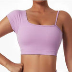 Summer Sexy Oblique Shoulder Yoga Clothes Tops - BelleHarris