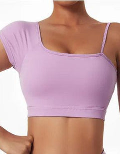 Summer Sexy Oblique Shoulder Yoga Clothes Tops - BelleHarris