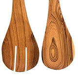 Traditional African salad servers set / Hand curved olive wood Spoon - BelleHarris