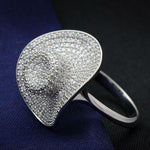 TS015 - Rhodium 925 Sterling Silver Ring with AAA Grade CZ in Clear - BelleHarris