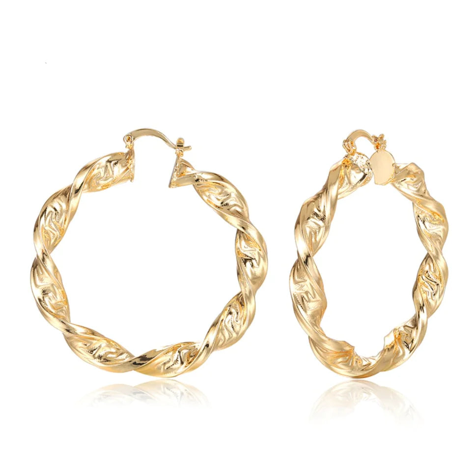 Twist Big Round Hoop Earrings - BelleHarris