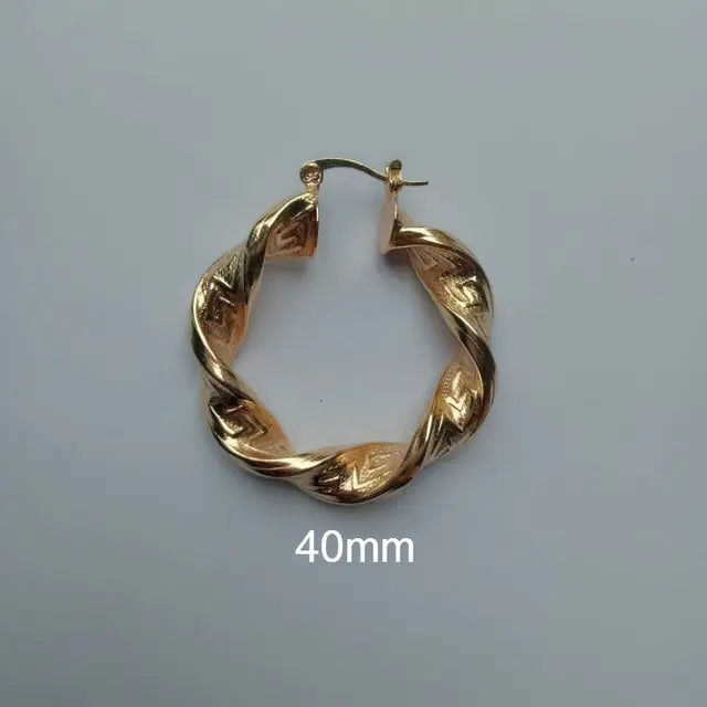 Twist Big Round Hoop Earrings - BelleHarris