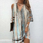 V Neck Summer Tie Dye Dresses - BelleHarris