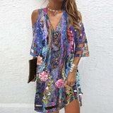 V Neck Summer Tie Dye Dresses - BelleHarris