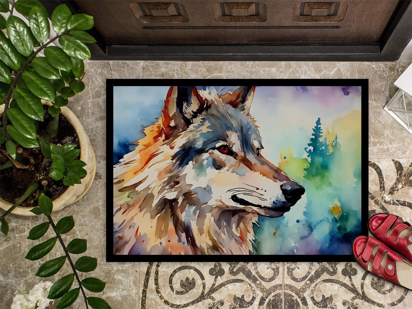 Wolves Wolf Doormat