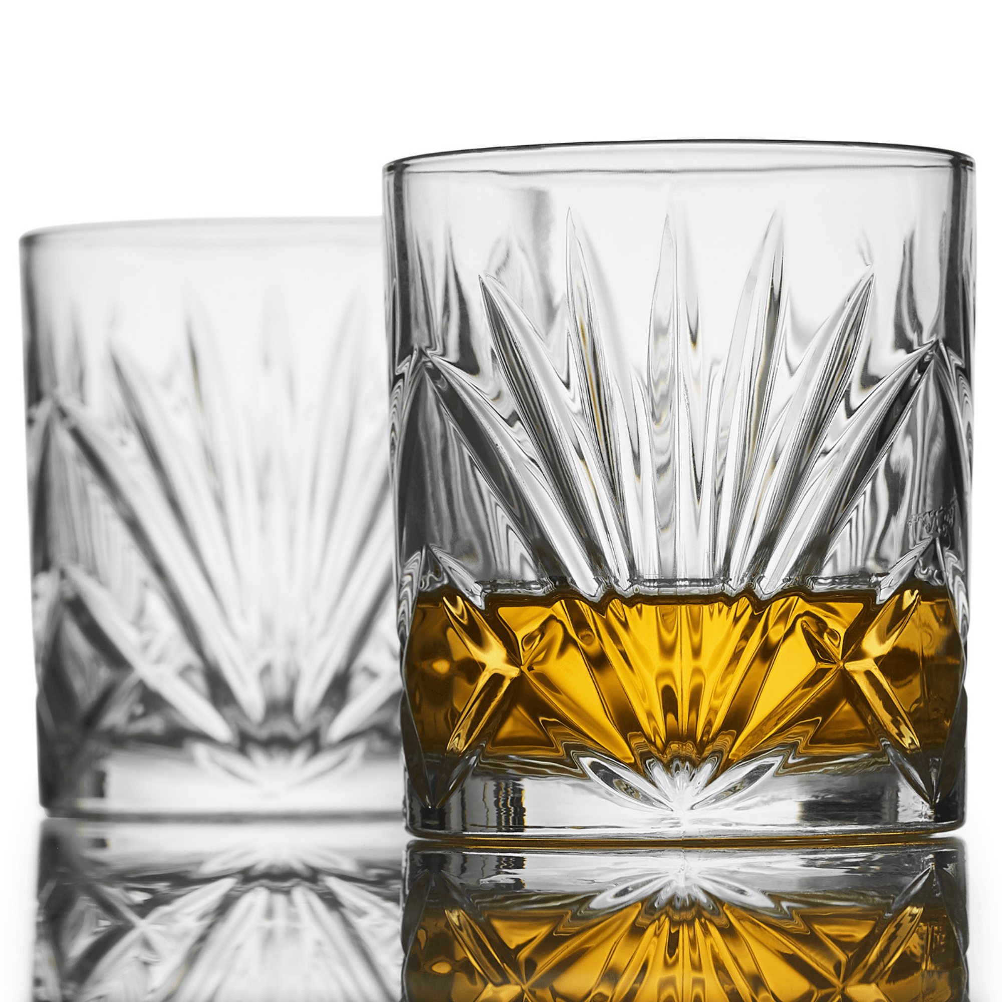 Whiskey Chilling Stones Gift Set With 2 Palm Crystal Glasses - BelleHarris