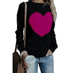 Women Long Sleeve Slim Heart Knitted Sweaters - BelleHarris