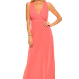 Women's Halter Maxi Dress with Cross Back Straps - BelleHarris