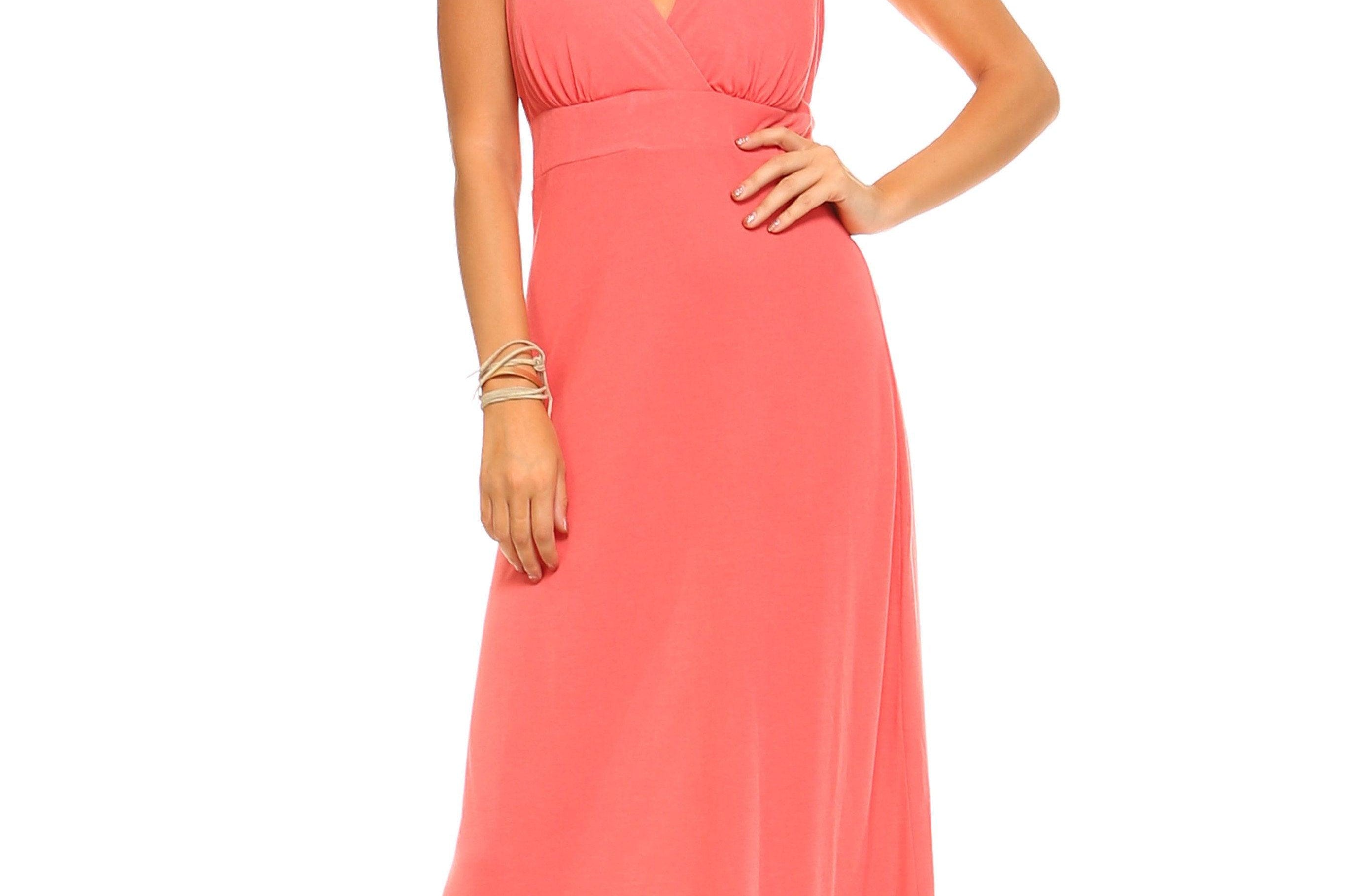 Women's Halter Maxi Dress with Cross Back Straps - BelleHarris