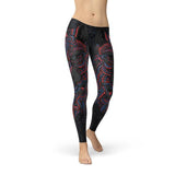 Women's Oriental Black Wolf Leggings - BelleHarris