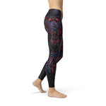 Women's Oriental Black Wolf Leggings - BelleHarris