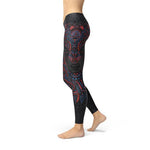 Women's Oriental Black Wolf Leggings - BelleHarris