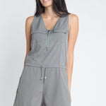 Women's Zip Front Sleeveless Romper - BelleHarris