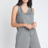 Women's Zip Front Sleeveless Romper - BelleHarris